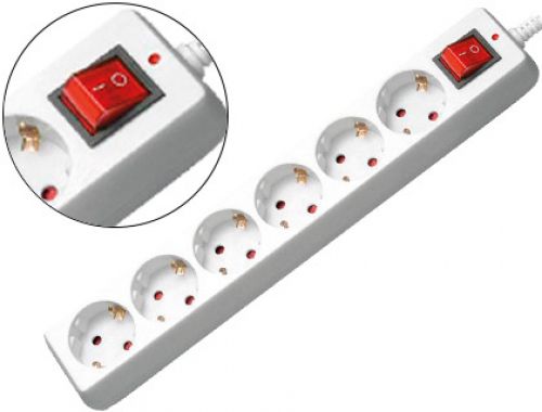 Extensao 6 tomadas mediarange branca com interruptor comprimento cabo 1,4m , Mediarange , 75669 , 4260283117413